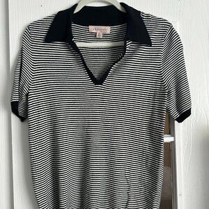 Philosophy striped short sleeve sweater